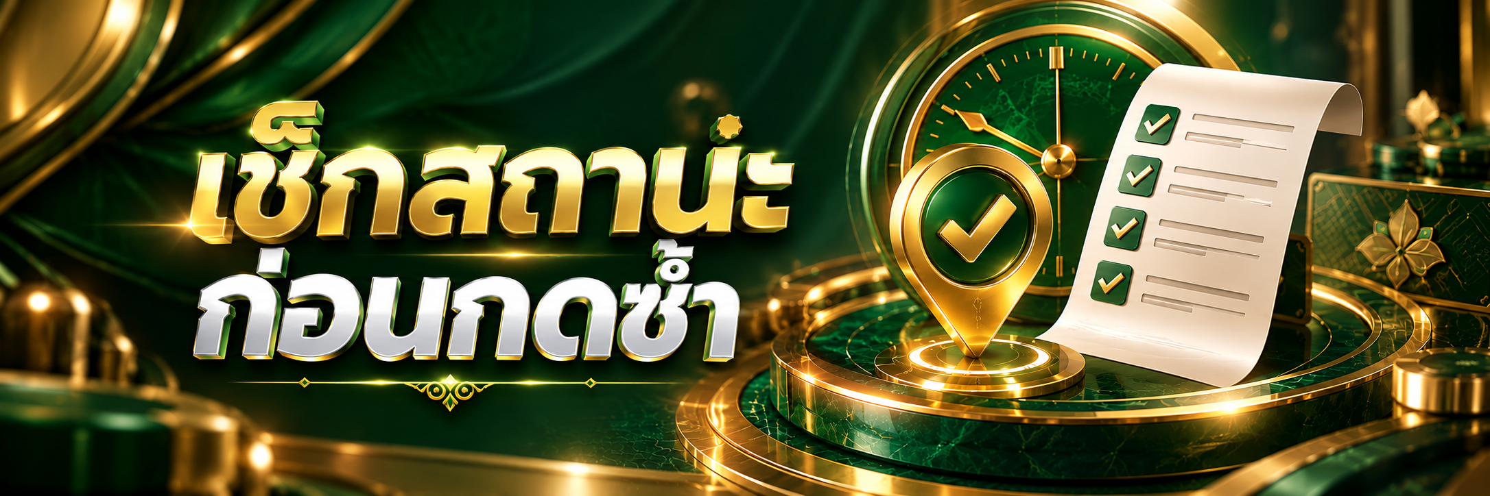ใบรายการจำลองกับหมุดเครื่องหมายตรวจและนาฬิกาเขียว